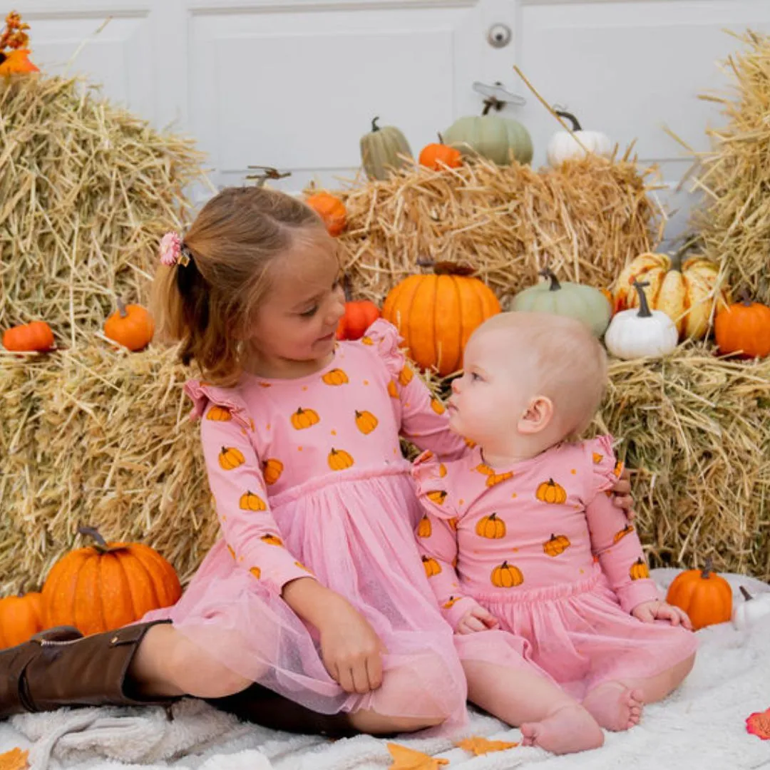 Sweet Wink Pumpkin Blush L/S Tutu Dress