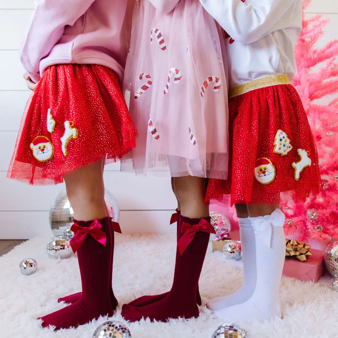 Sweet Wink Red Christmas Patch Tutu