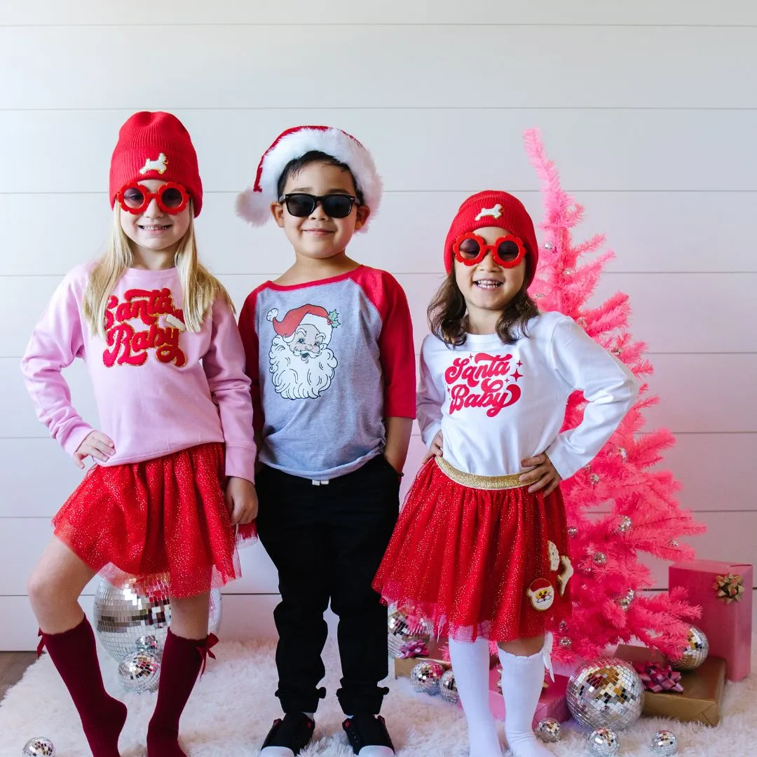 Sweet Wink Red Christmas Patch Tutu