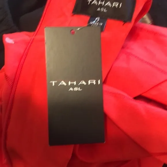 Tahari Sleeveless Orange Red Midi Dress Size 6 NWT