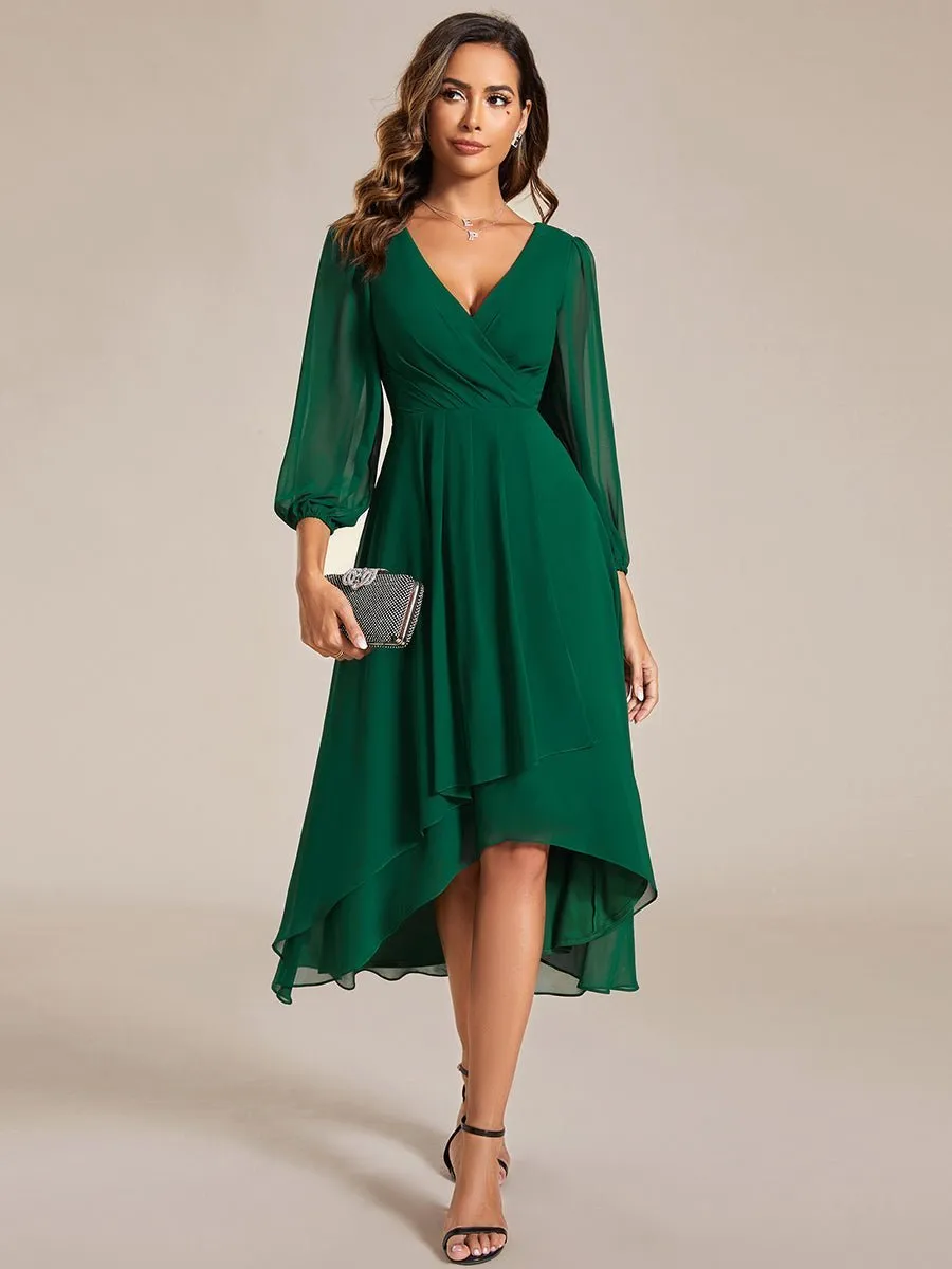 Tammy emerald green long sleeved chiffon dress s14 Express NZ wide