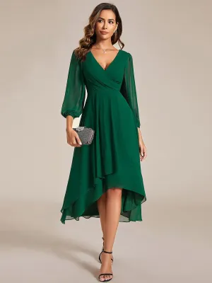 Tammy emerald green long sleeved chiffon dress s14 Express NZ wide