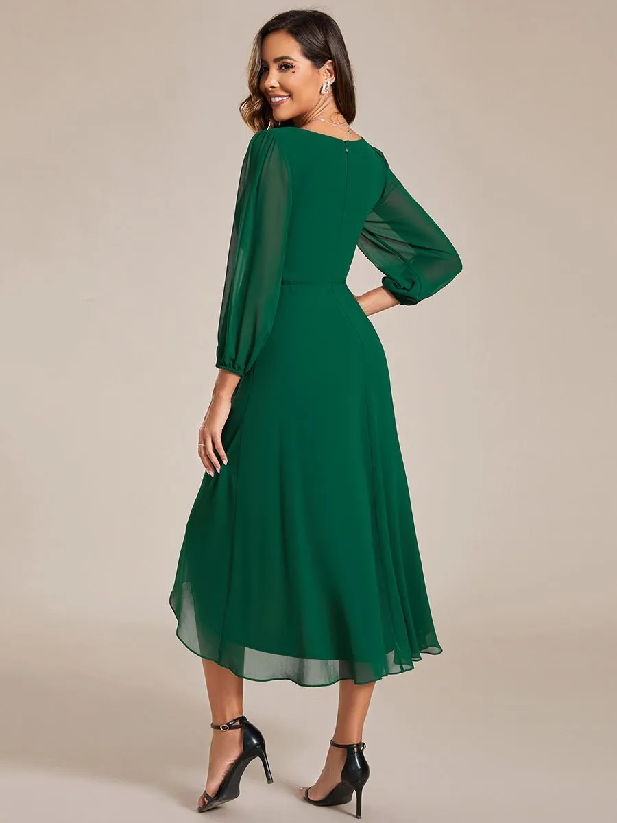 Tammy emerald green long sleeved chiffon dress s14 Express NZ wide
