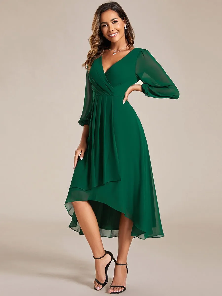 Tammy emerald green long sleeved chiffon dress s14 Express NZ wide