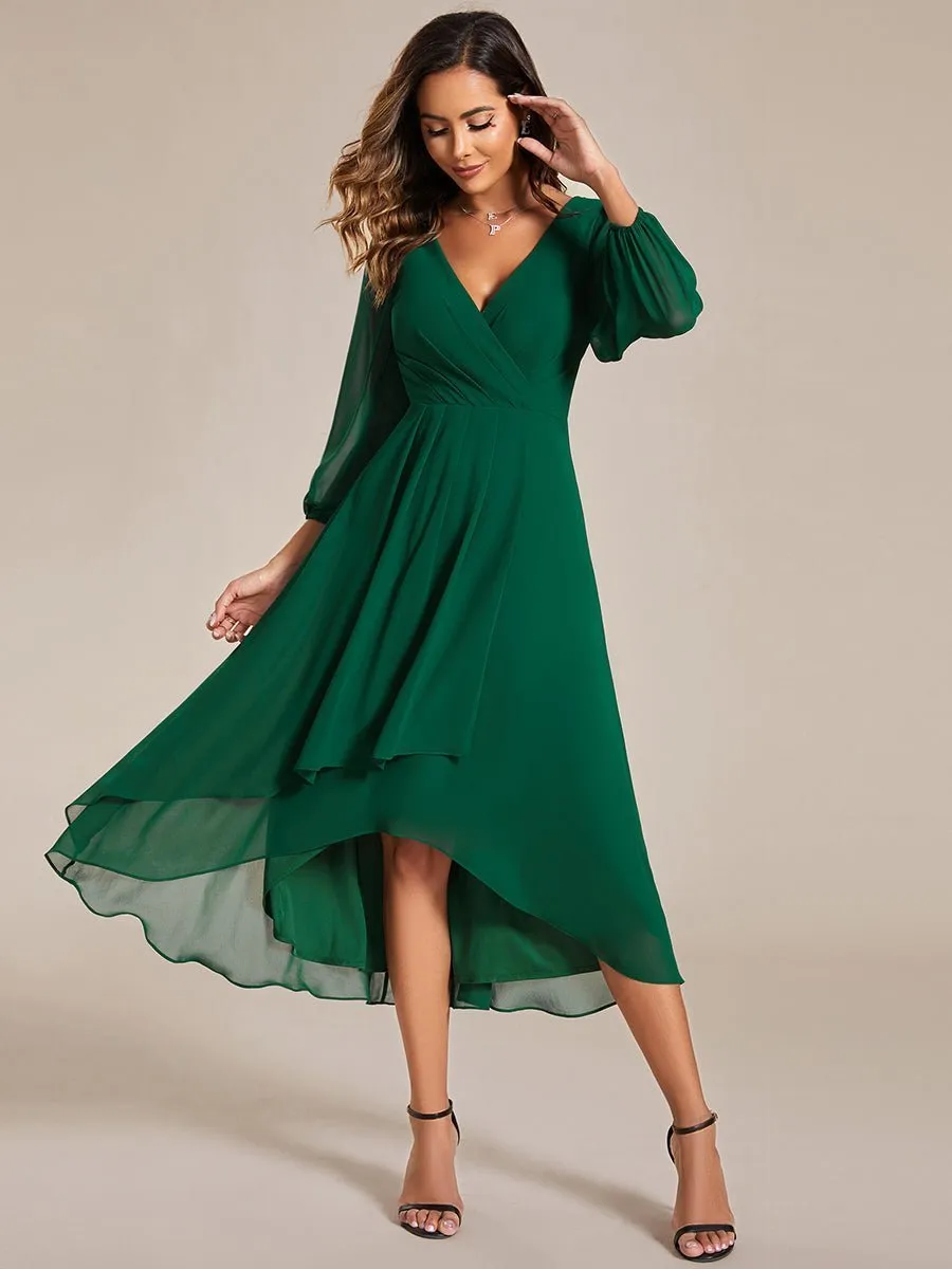 Tammy emerald green long sleeved chiffon dress s14 Express NZ wide