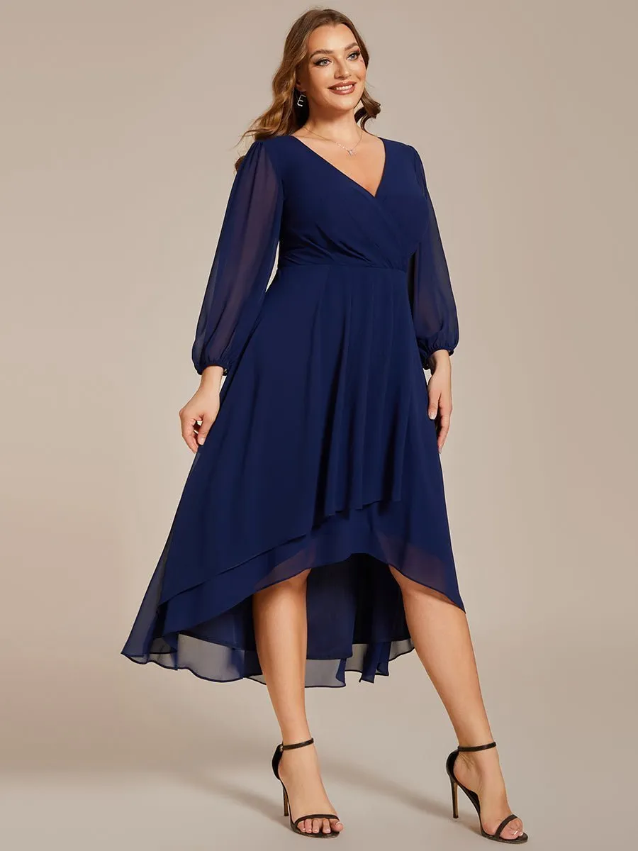Tammy long sleeved chiffon navy 16 Express NZ wide