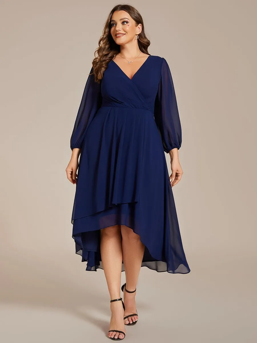 Tammy long sleeved chiffon navy 16 Express NZ wide