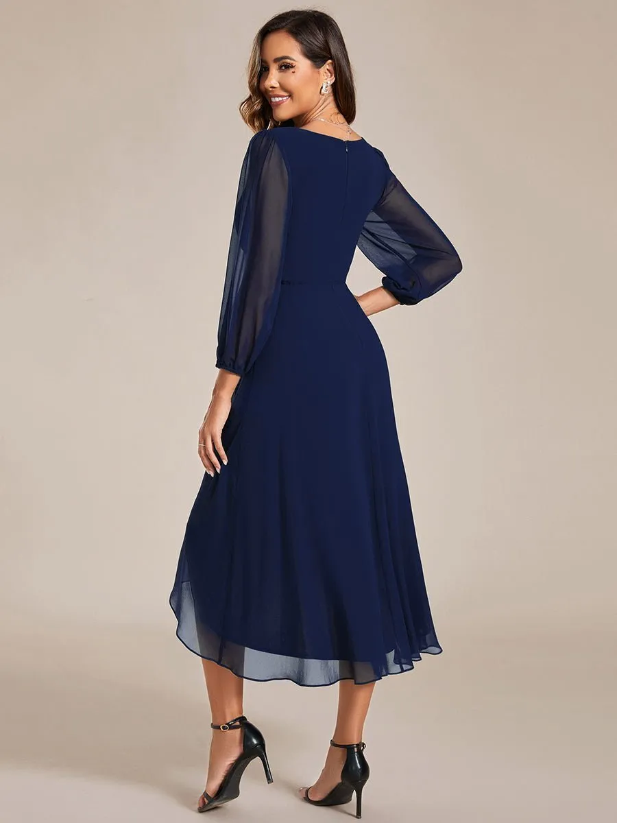 Tammy long sleeved chiffon navy 16 Express NZ wide