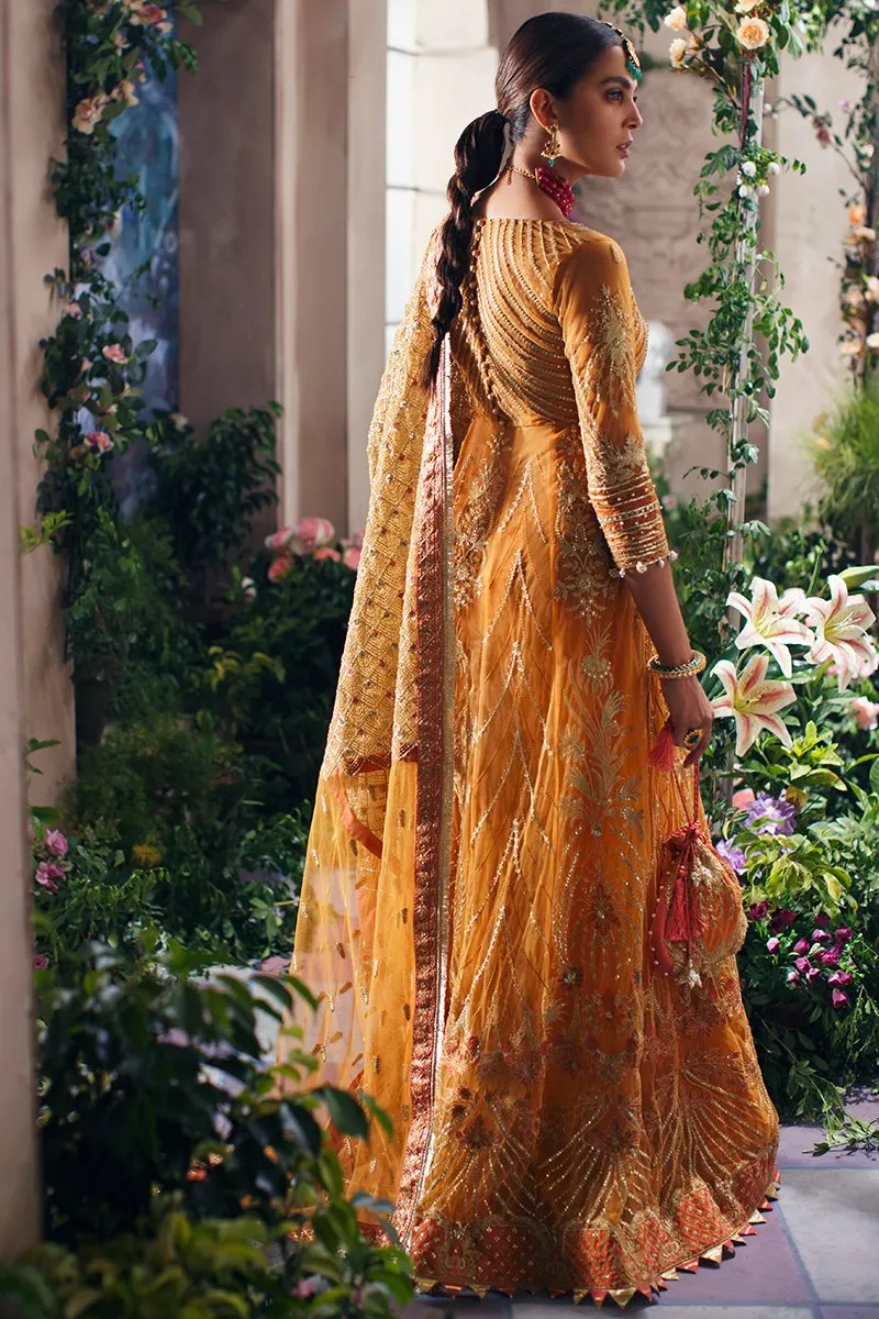 Tangerine Garnet | Mahgul The Empress's Dream Wedding Collection 2021 | Unstitched Embroidered Net Suits