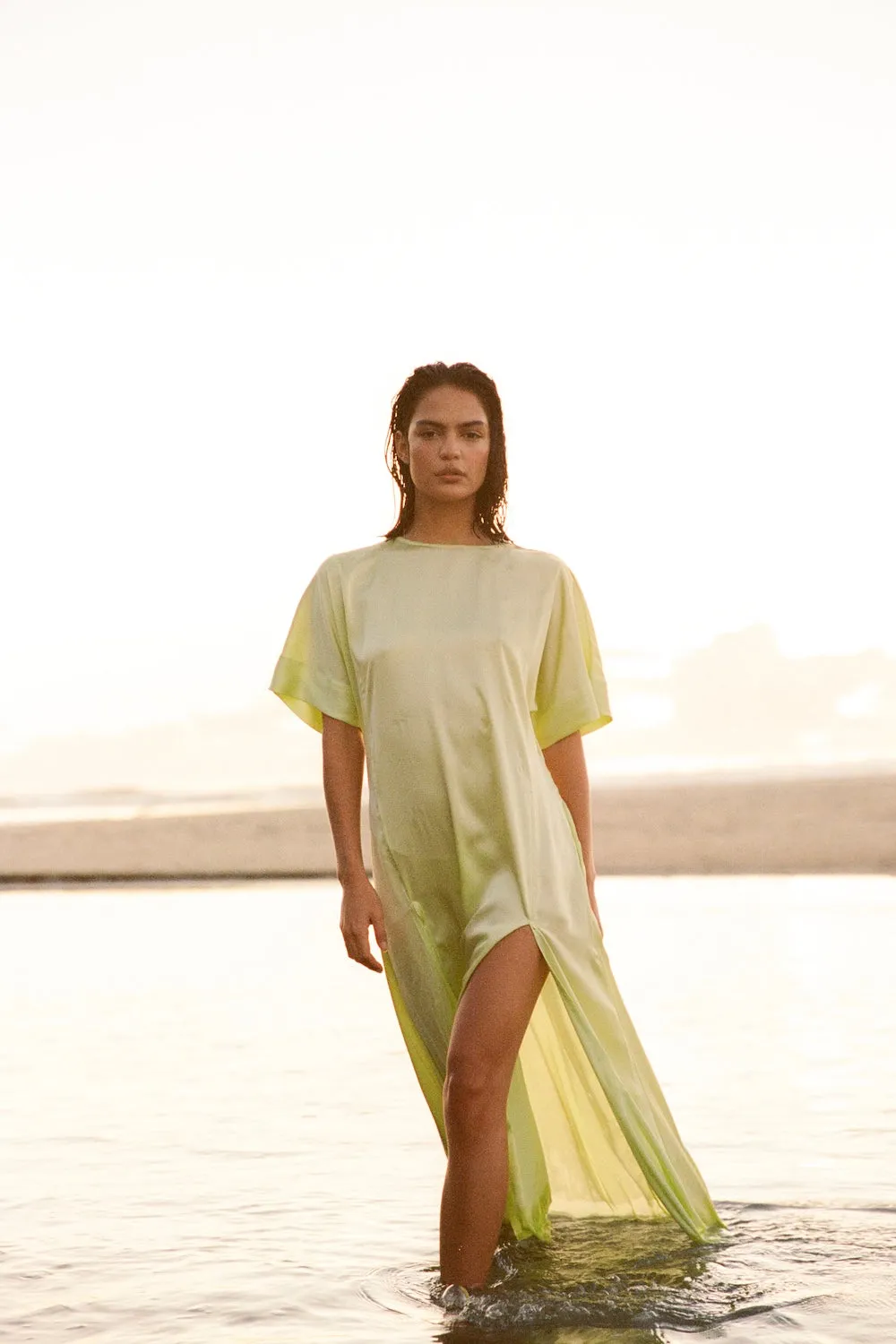 Tanika Silk Dress Sunny Lime