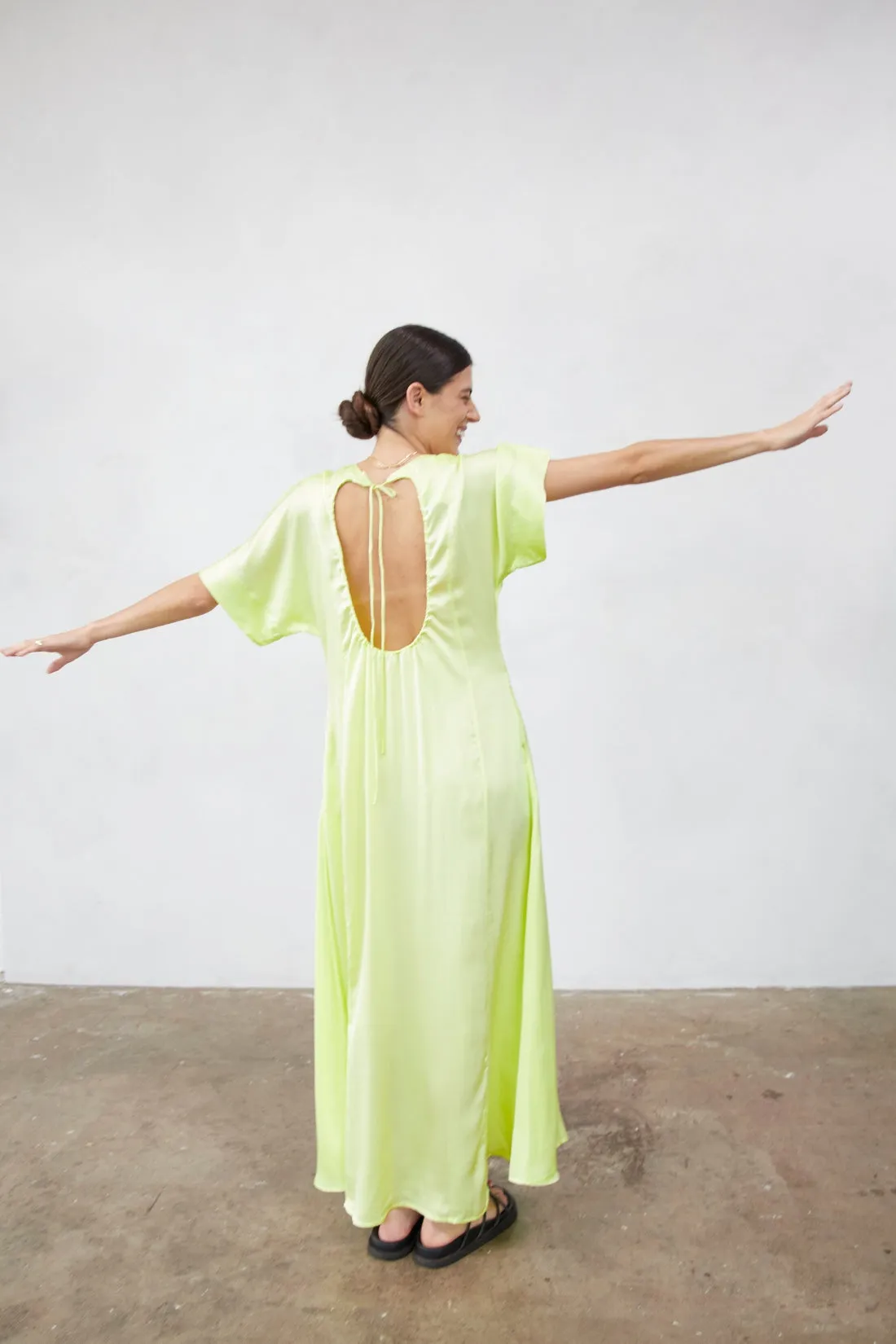 Tanika Silk Dress Sunny Lime