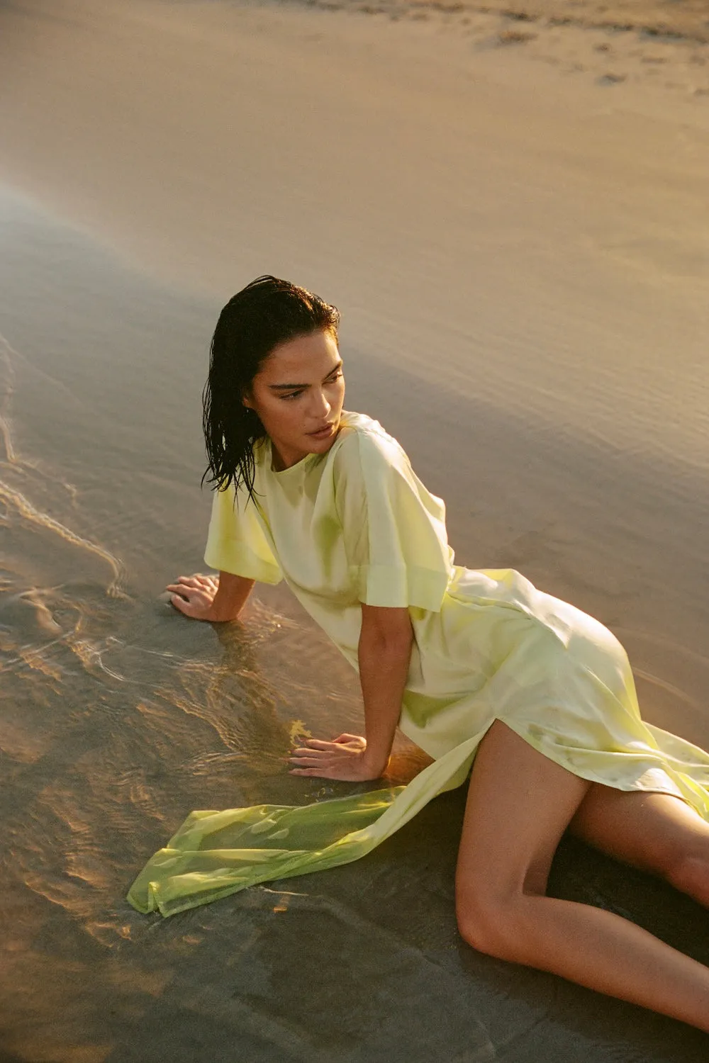 Tanika Silk Dress Sunny Lime