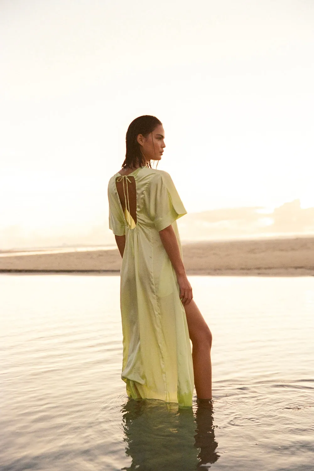 Tanika Silk Dress Sunny Lime