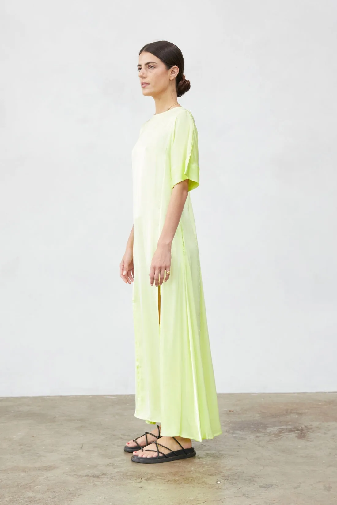 Tanika Silk Dress Sunny Lime