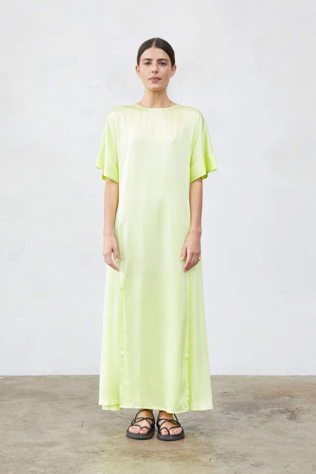 Tanika Silk Dress Sunny Lime