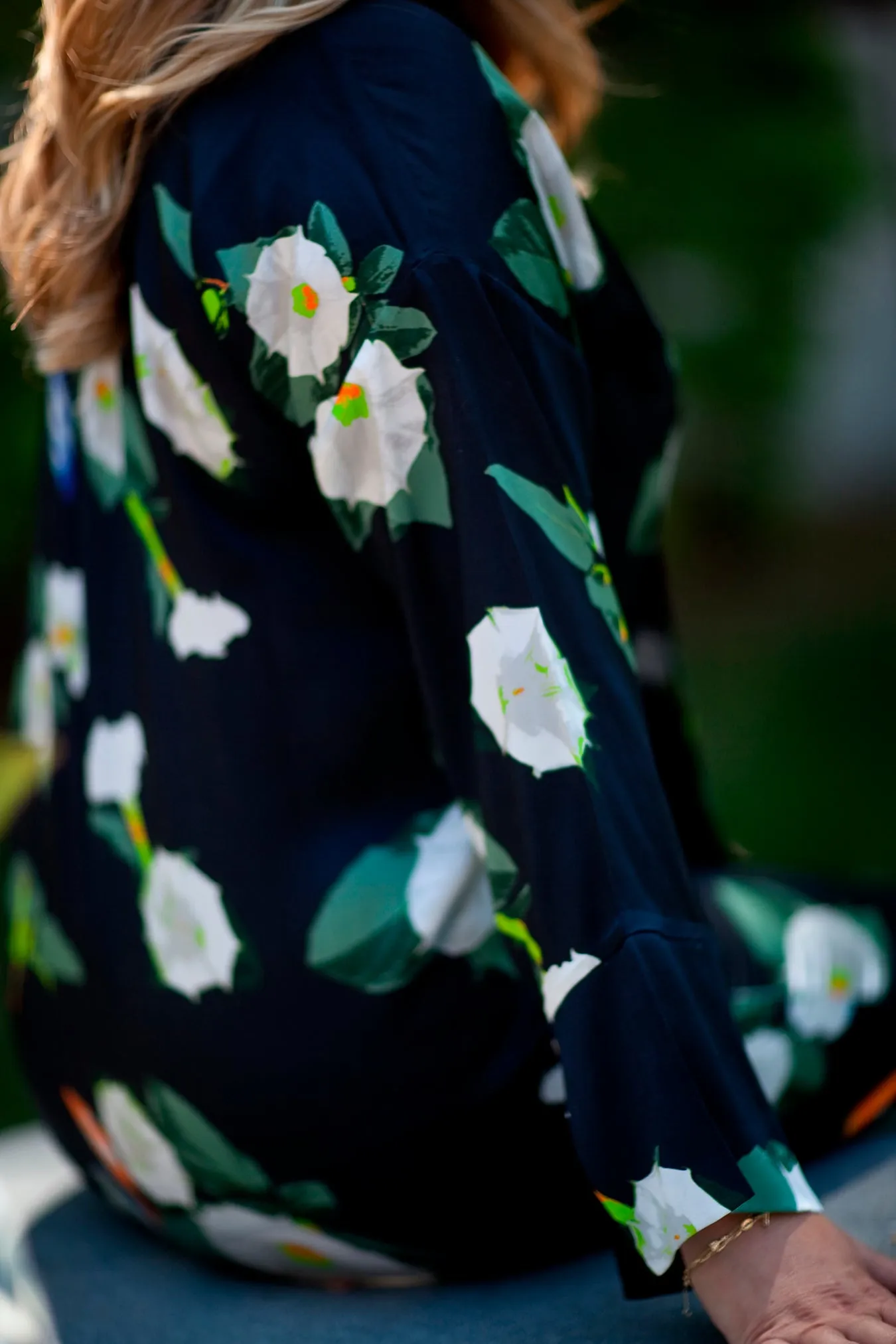 THE ANITA MOONFLOWER SILK DRESS WITH NECK TIE