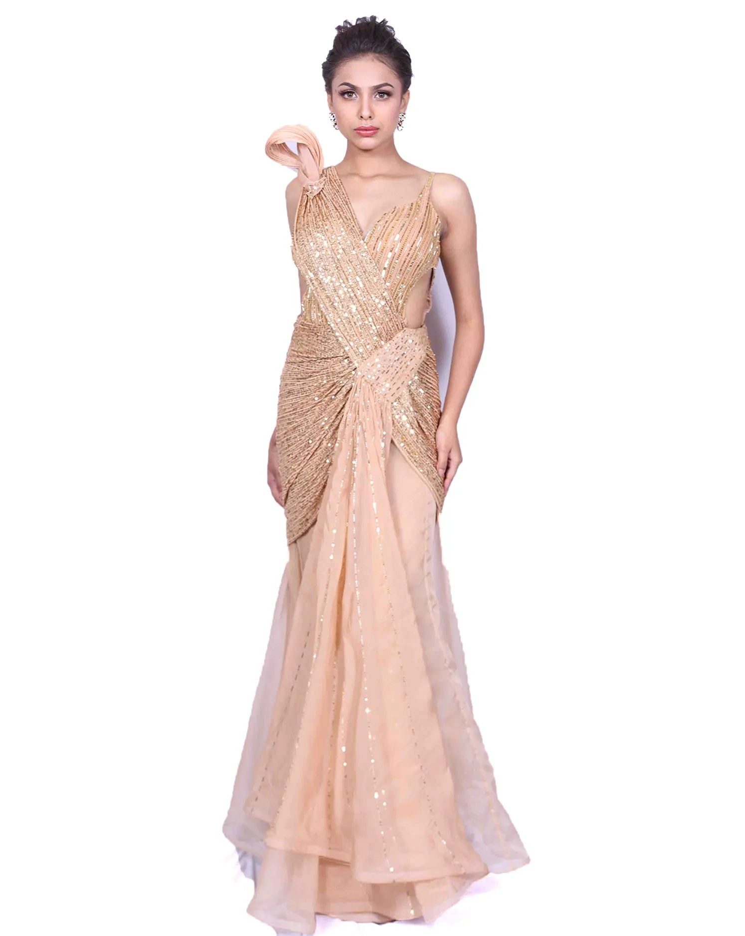 The Criss Cross Gold Gown