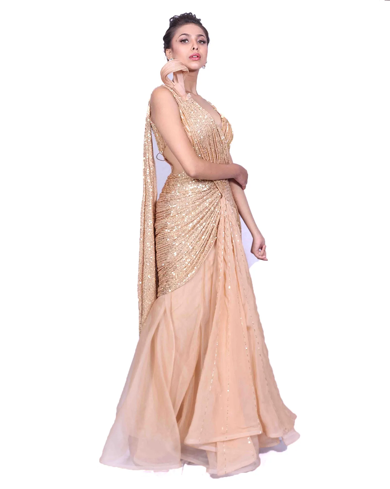 The Criss Cross Gold Gown