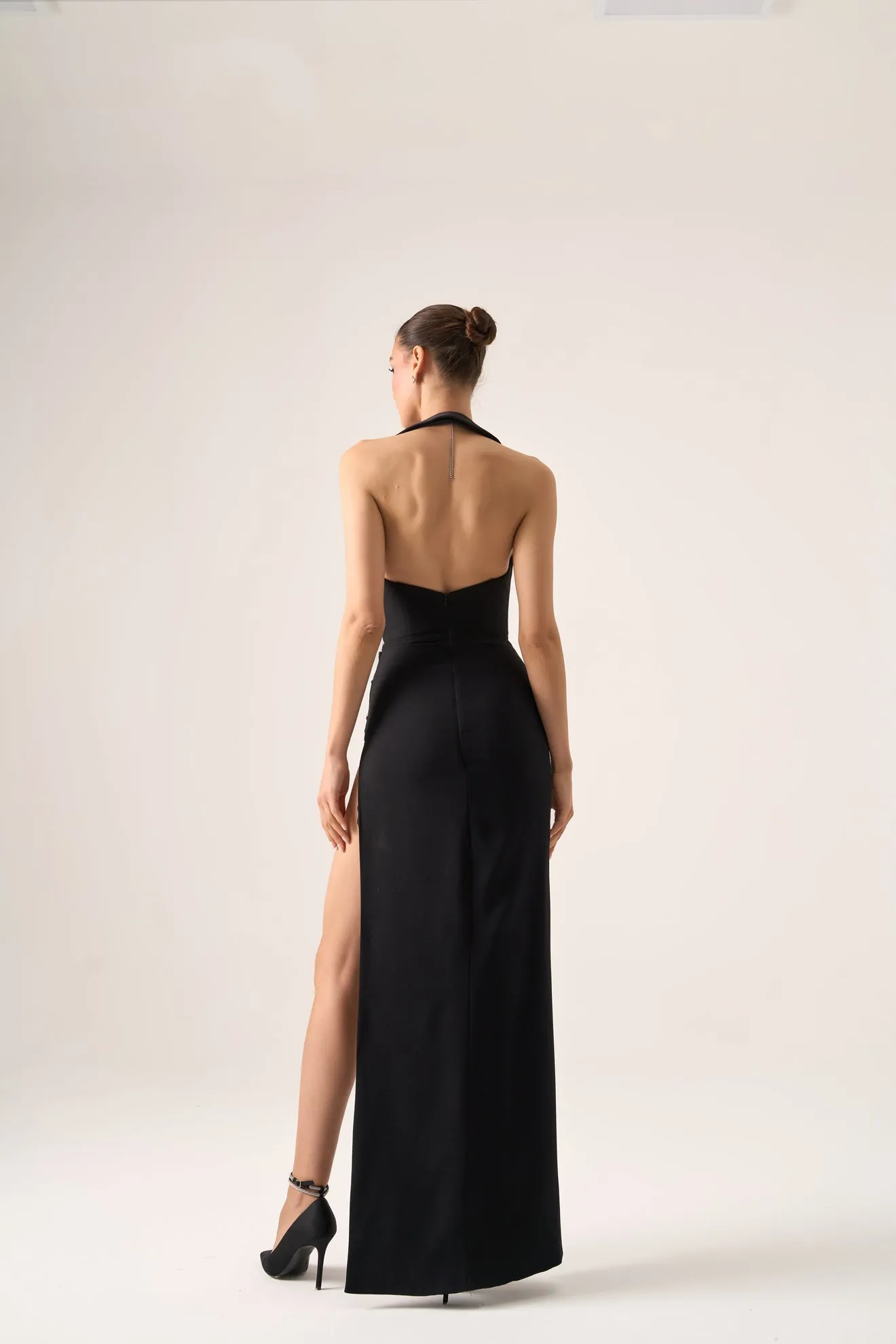 The franco tux slit gown