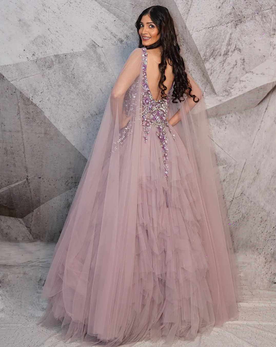The Lavender ruffle gown