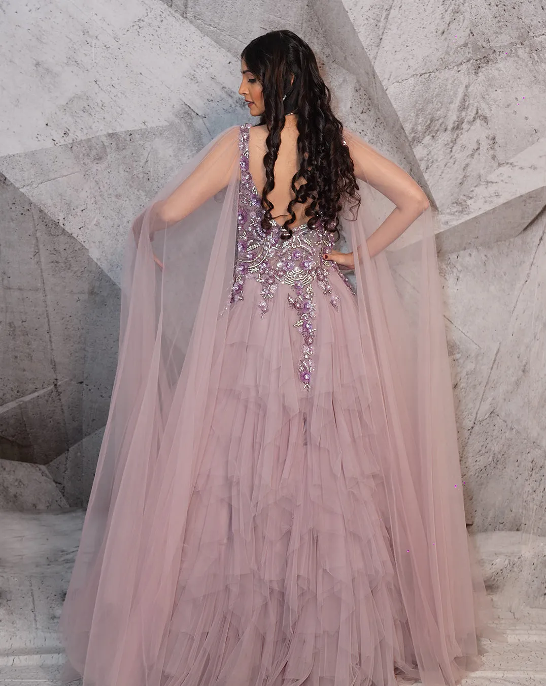 The Lavender ruffle gown