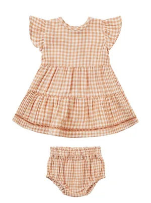 The Lily Dress by Quincy Mae - Melon Gingham - BABY