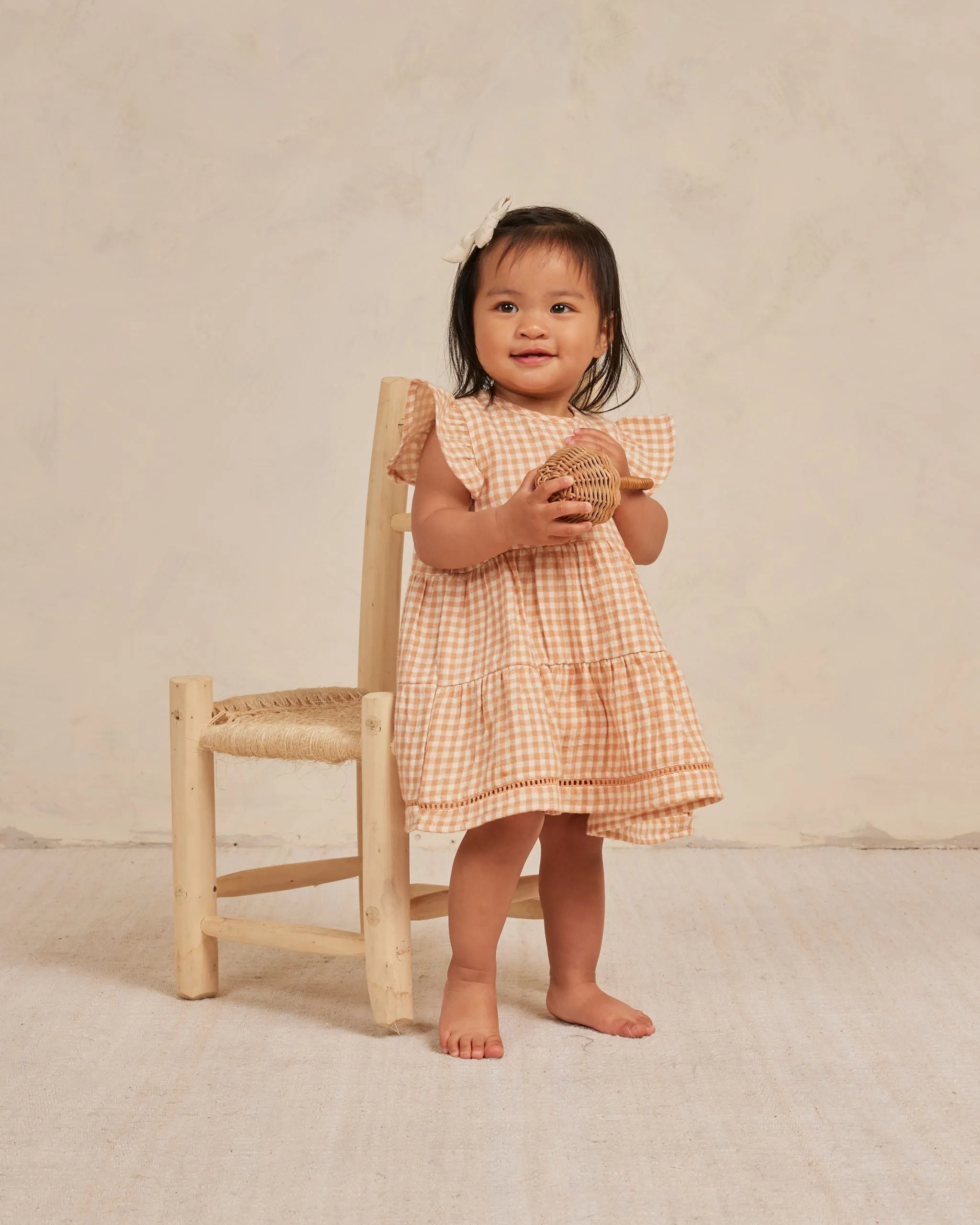 The Lily Dress by Quincy Mae - Melon Gingham - BABY
