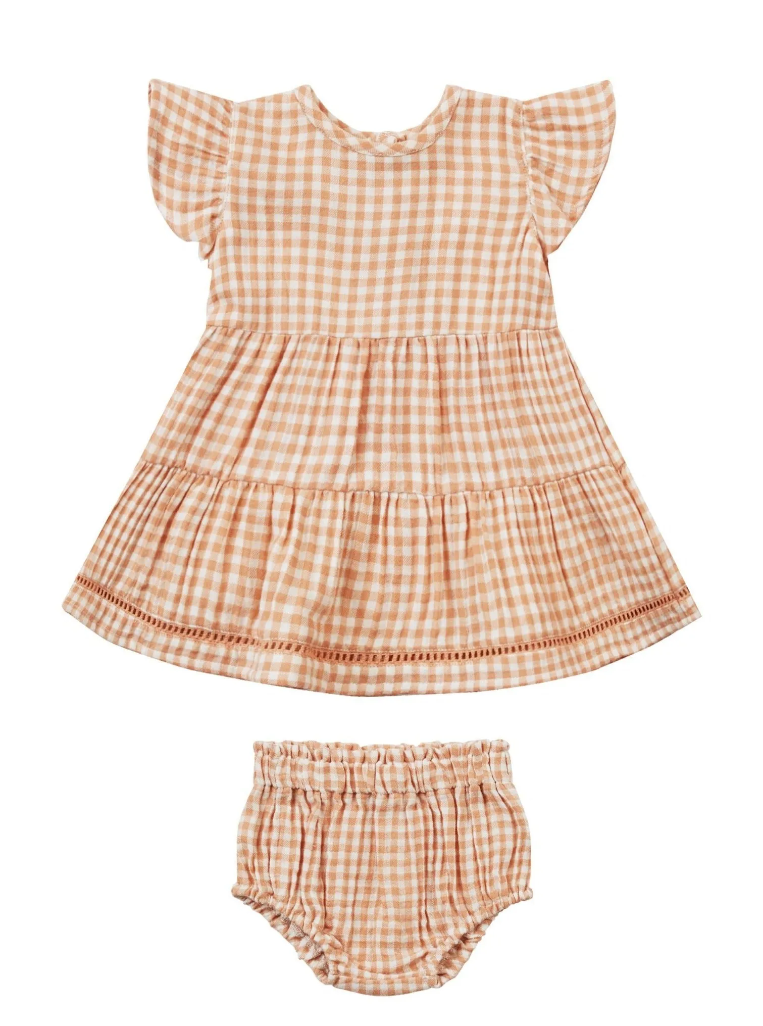 The Lily Dress by Quincy Mae - Melon Gingham - BABY
