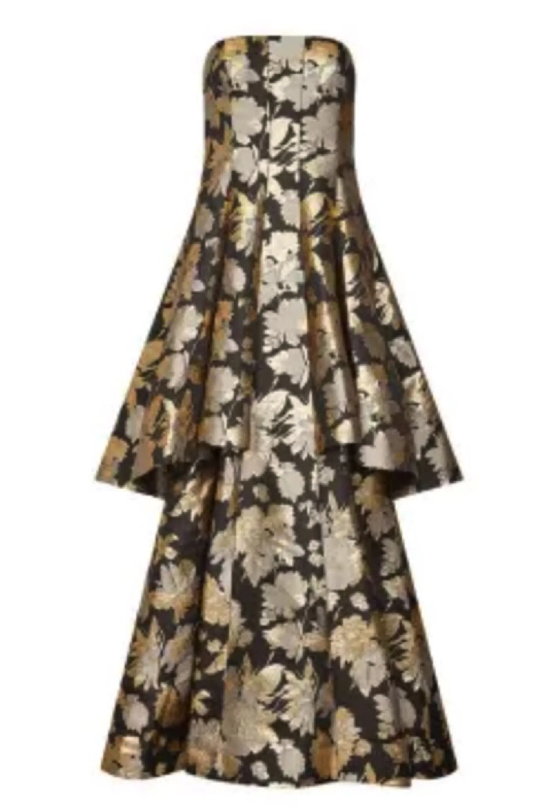 The Monaco Strapless Jacquard Gown by Aidan Mattox - RENTAL