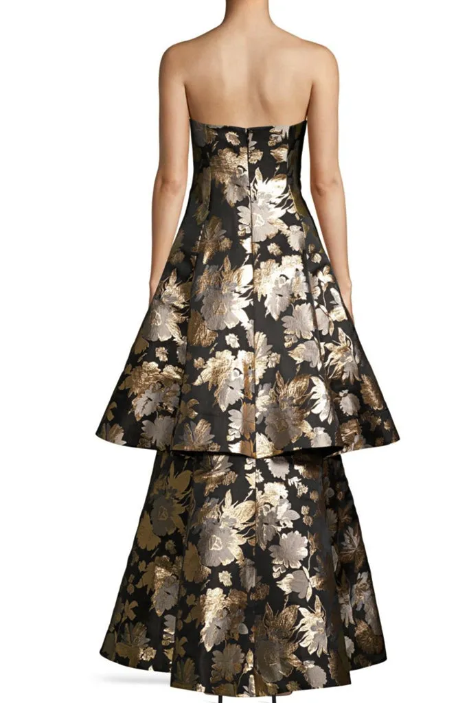 The Monaco Strapless Jacquard Gown by Aidan Mattox - RENTAL