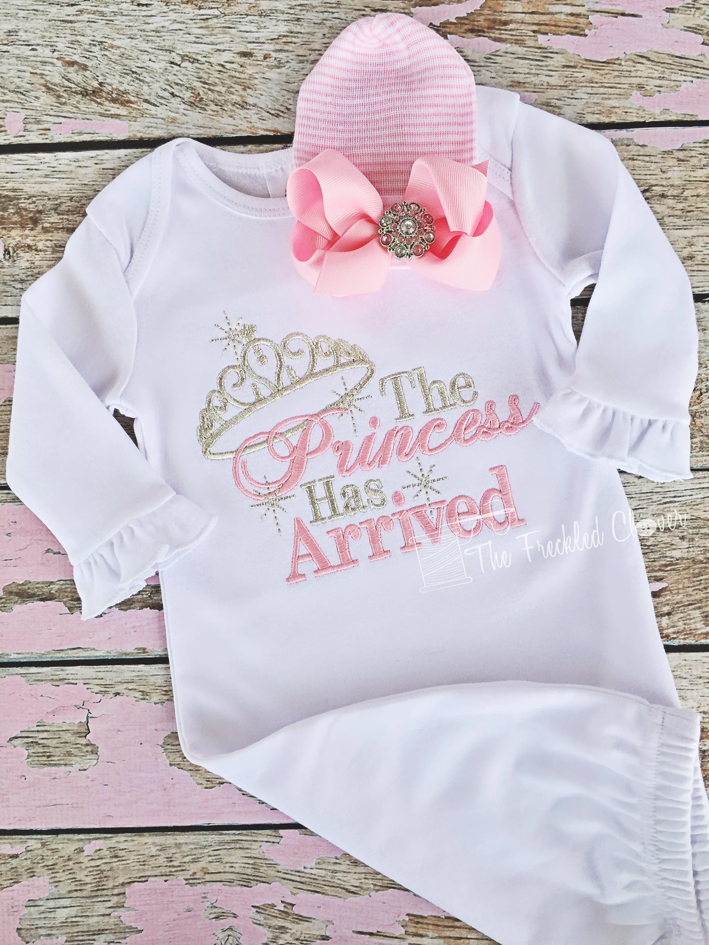 {The Princess Has Arrived} baby gown