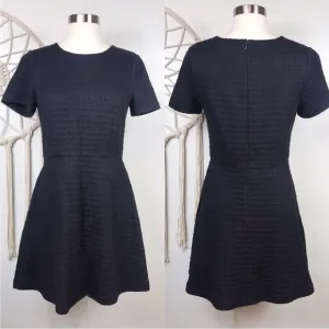 Theory Amberdale Karline Houndstooth Knit Short Sleeve Black Dress Size 10