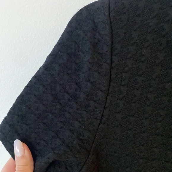 Theory Amberdale Karline Houndstooth Knit Short Sleeve Black Dress Size 10