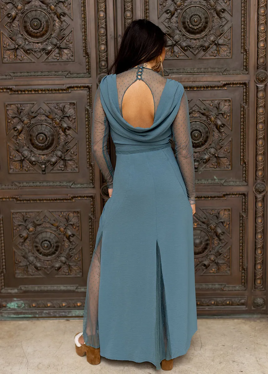 Tisannah Dress in Dusty Teal