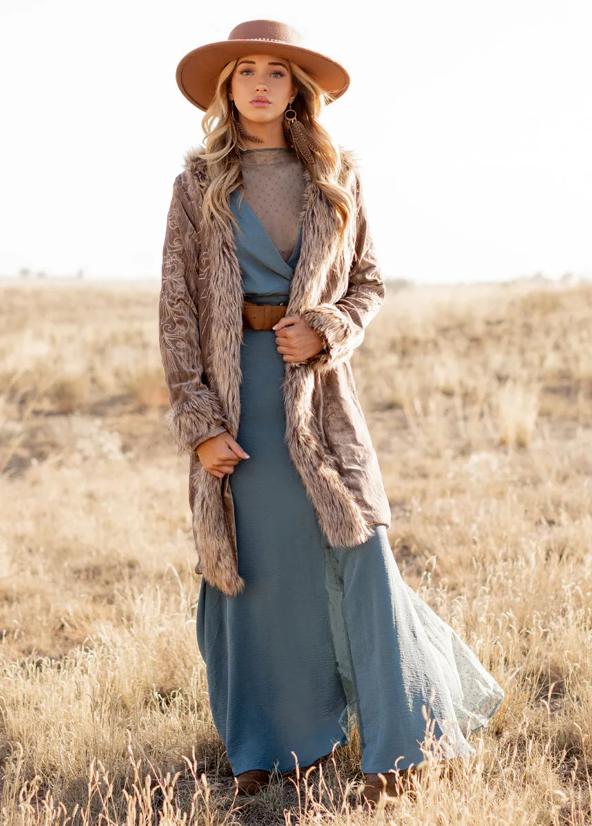 Tisannah Dress in Dusty Teal