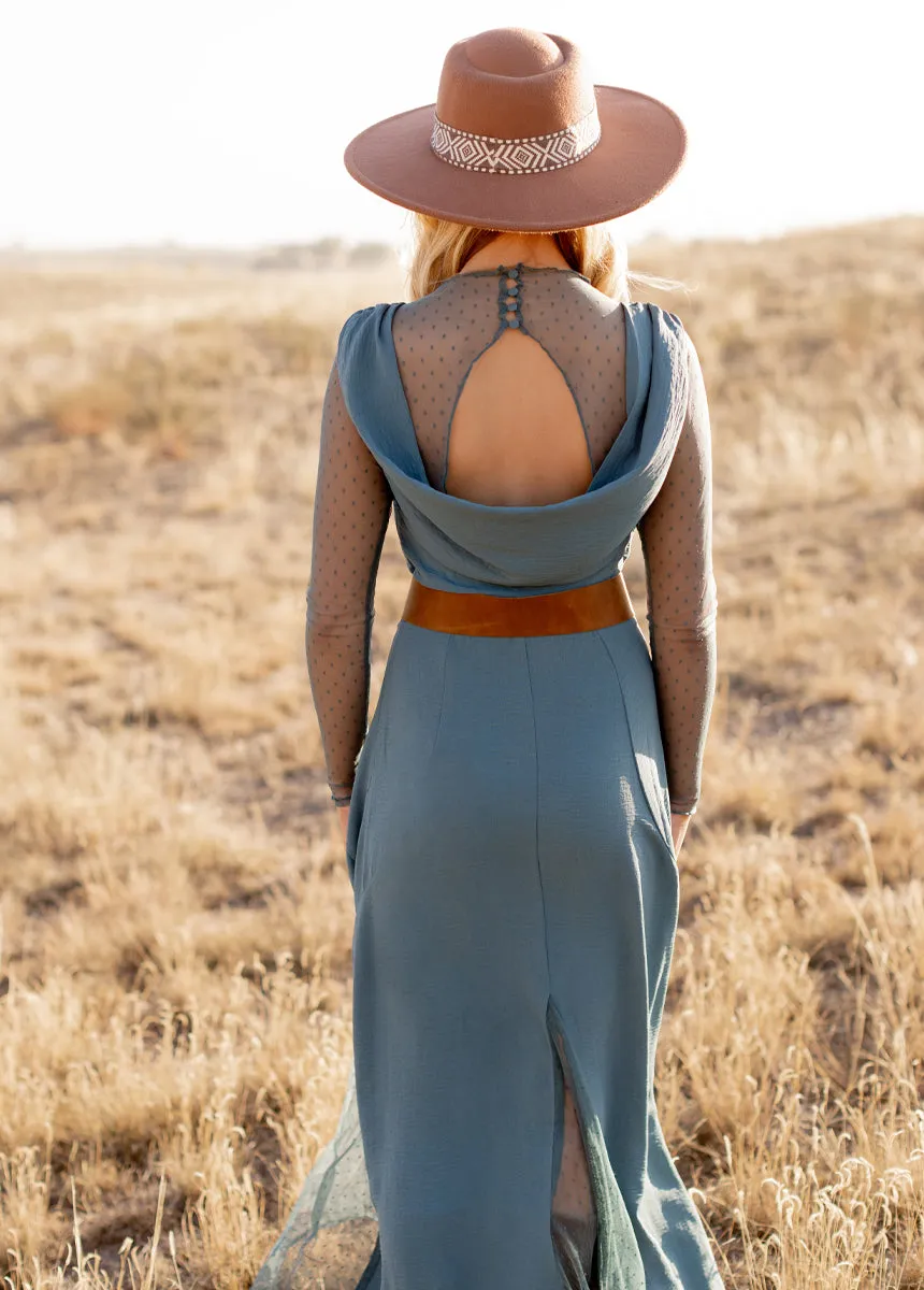 Tisannah Dress in Dusty Teal