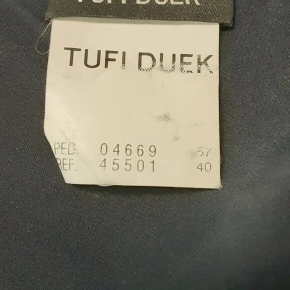 Tufi Duek Brazilian Silk Dress Women Dress Size 40 Navy Blue Satin Backless