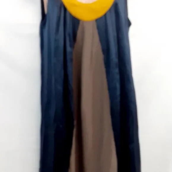 Tufi Duek Brazilian Silk Dress Women Dress Size 40 Navy Blue Satin Backless