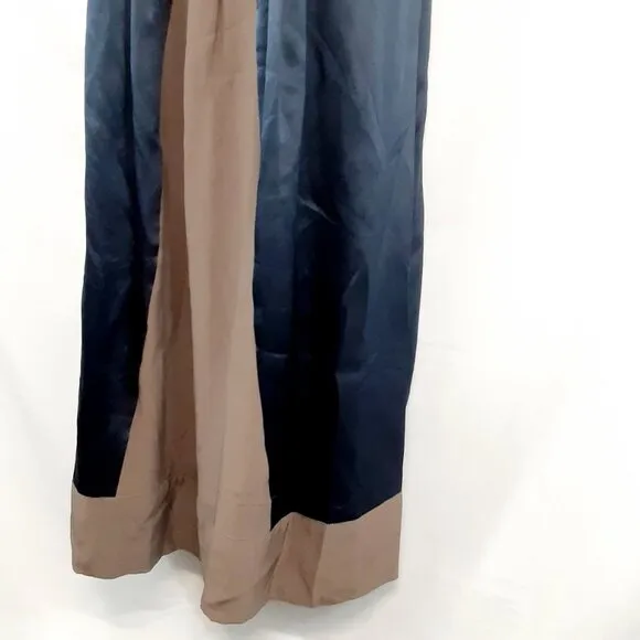 Tufi Duek Brazilian Silk Dress Women Dress Size 40 Navy Blue Satin Backless