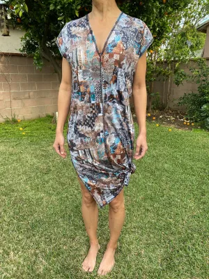 V NECK SIDE SLIT DRESS FOR BETH