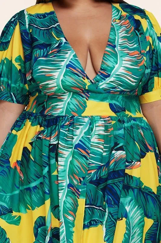 V-NECK SPLIT MAXI DRESS