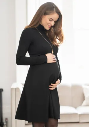 Vanessa High Neck Black Dress