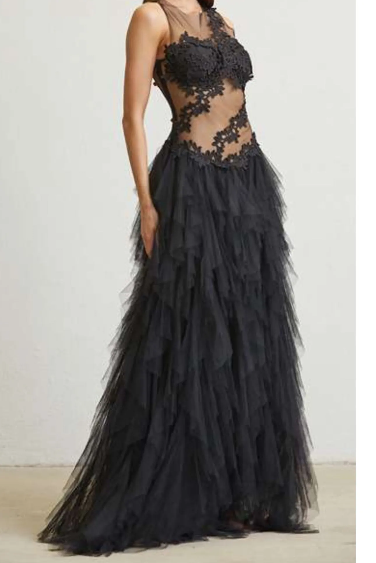 Vine Illusion Tulle Dress