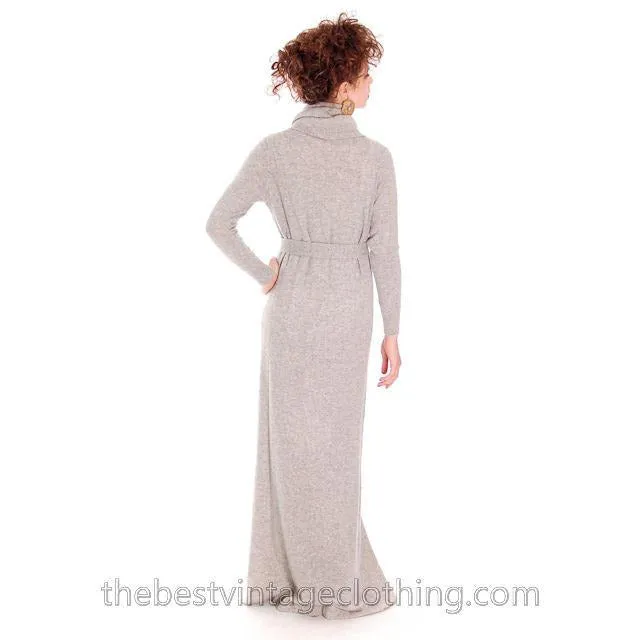 Vintage Goldworm Cashmere Sweater Maxi  Dress  Cowl Neck 1970s M