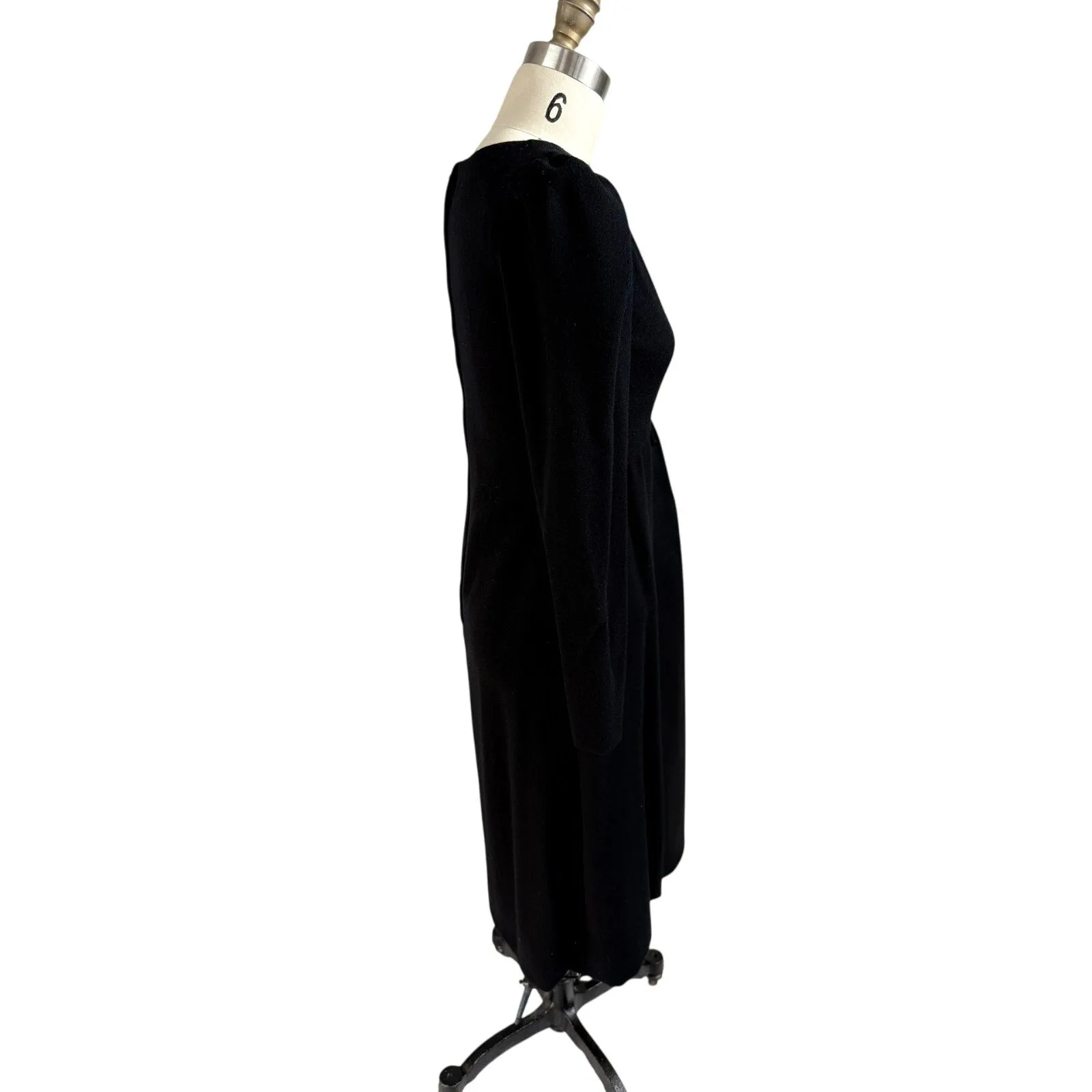 VTG 1960s Mollie Parnis Black Sheath Dress Avant Guard Asymmetrical Bow LBD sz2