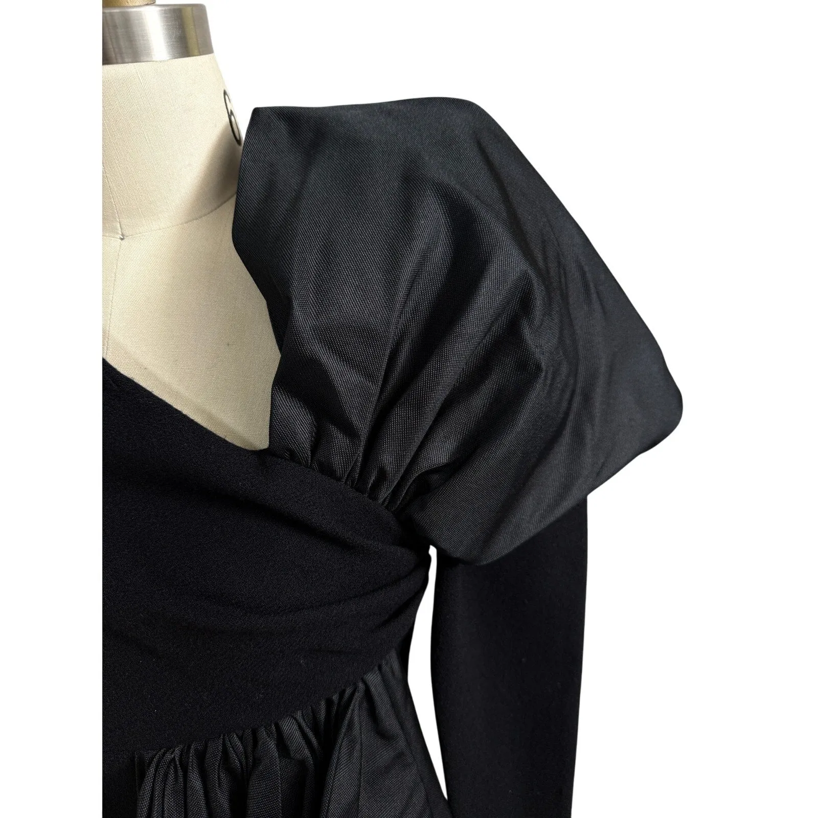 VTG 1960s Mollie Parnis Black Sheath Dress Avant Guard Asymmetrical Bow LBD sz2