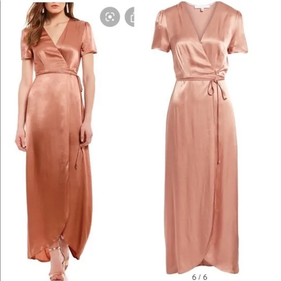 WAYF silky wrap dress