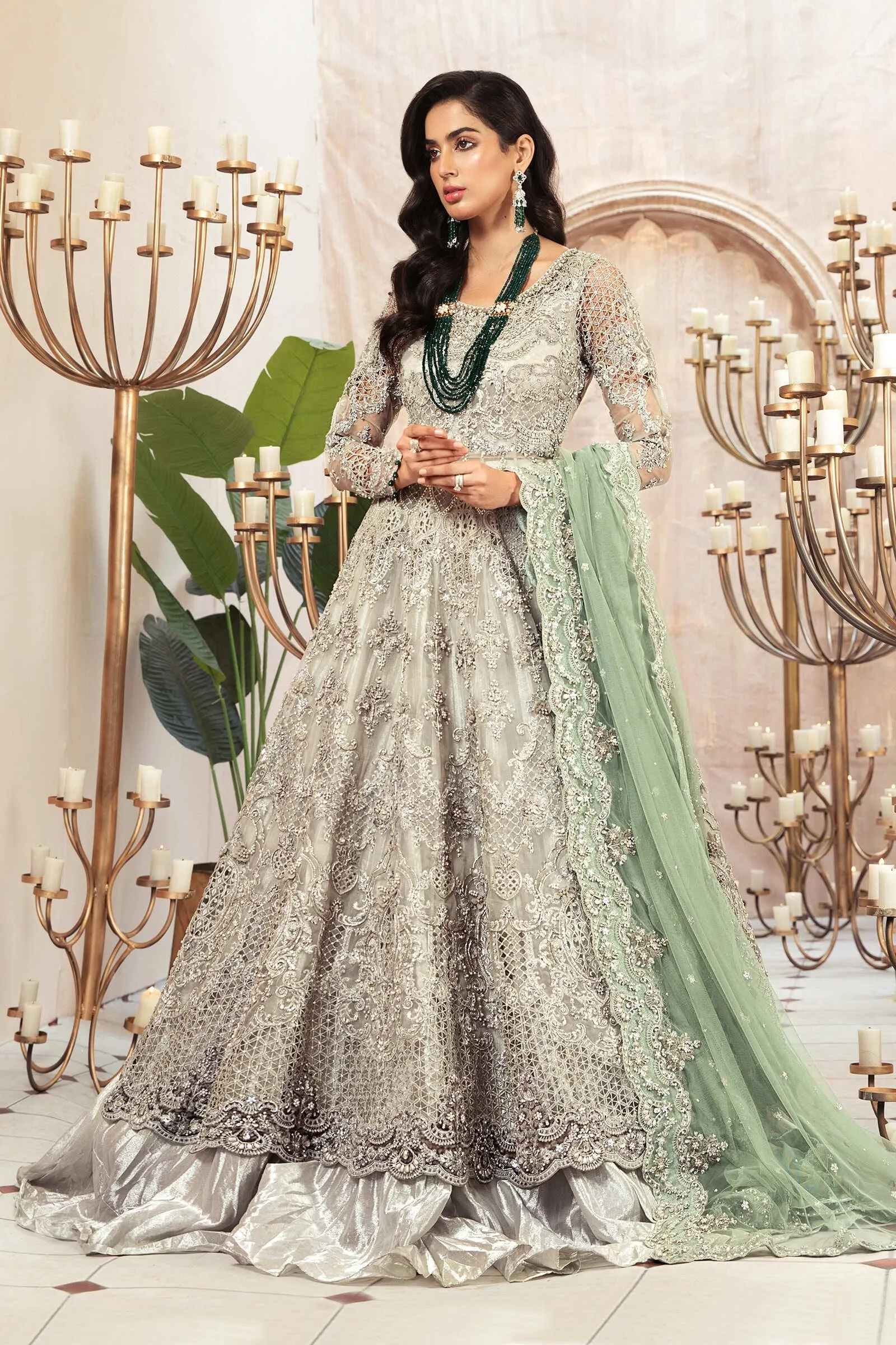 Wedding Lehenga Gown Pakistani Bridal Dress #BS738