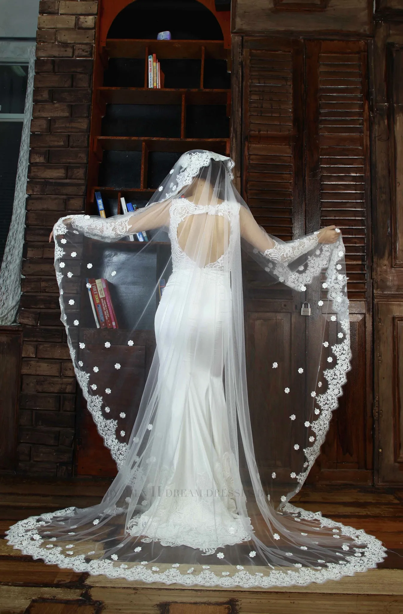 Wedding Veil With Lace Appliqué (#Reine)