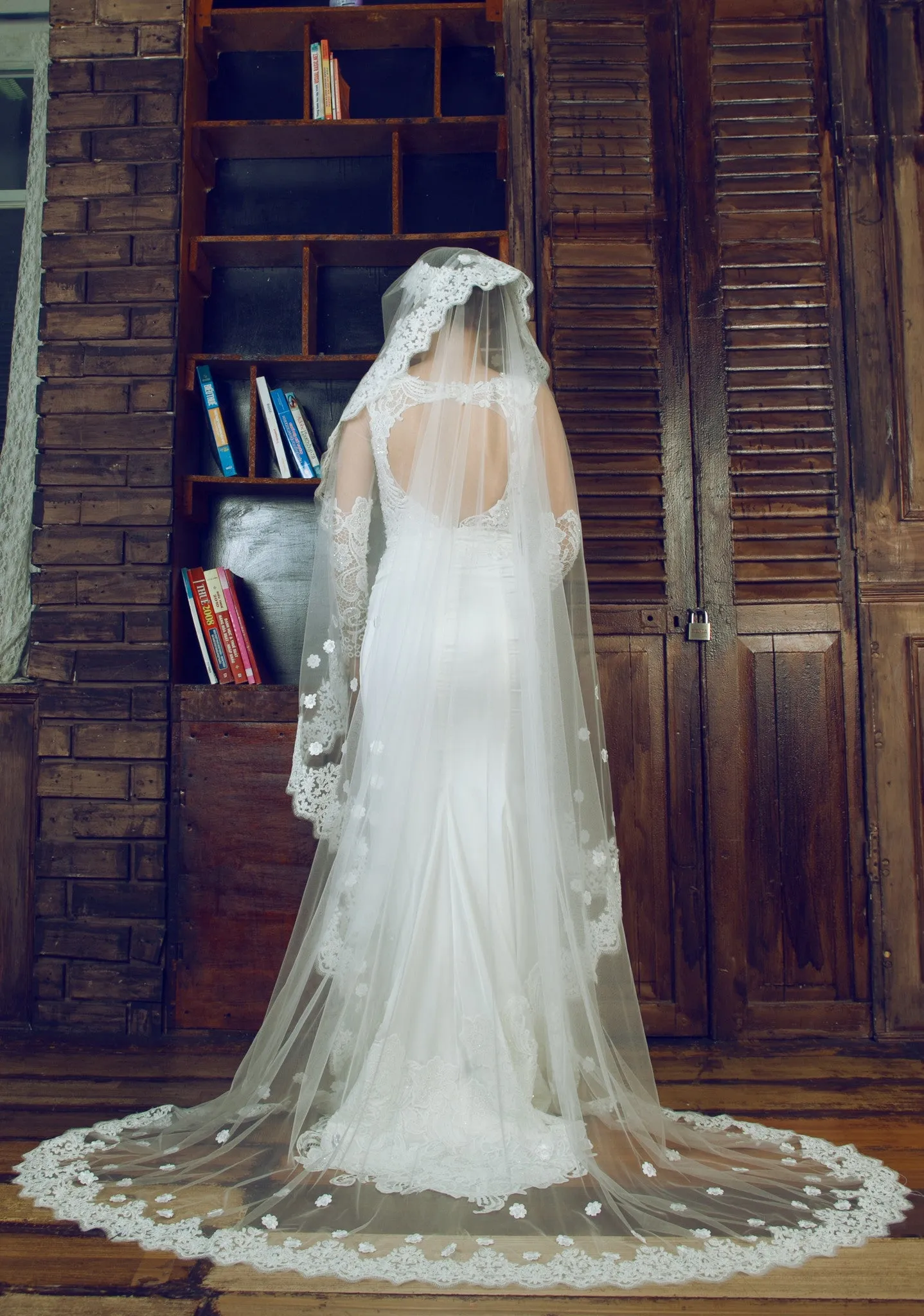 Wedding Veil With Lace Appliqué (#Reine)